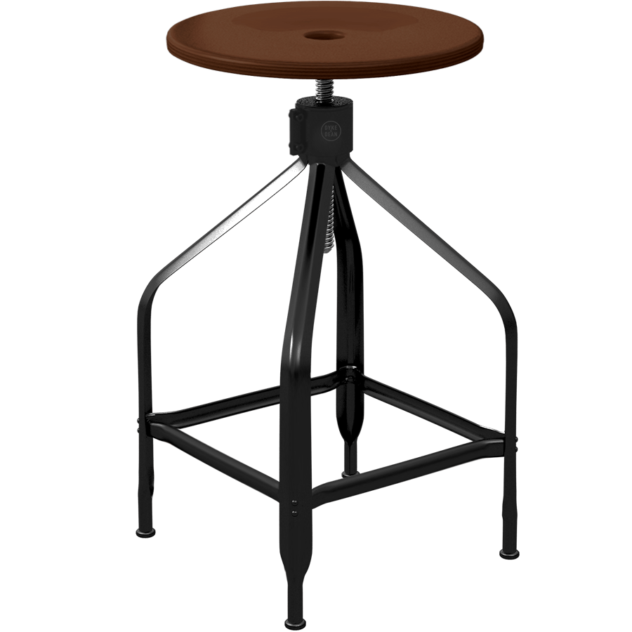 CHAISES NICOLLE TALL ADJUSTABLE SWIVEL STOOL WOOD - DYKE & DEAN