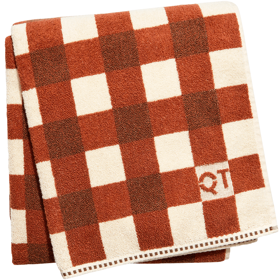 CHECK BATH SHEET TOWEL CHOCOLATE - DYKE & DEAN