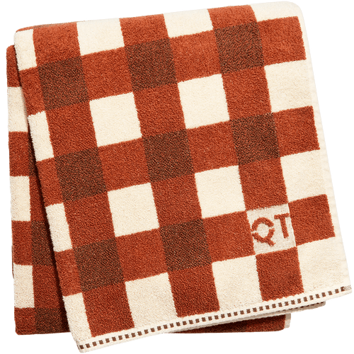 CHECK BATH SHEET TOWEL CHOCOLATE - DYKE & DEAN