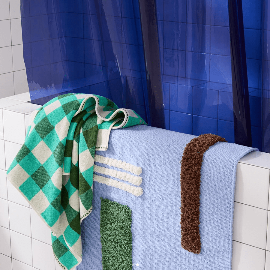 CHECK BATH SHEET TOWEL PINE - DYKE & DEAN