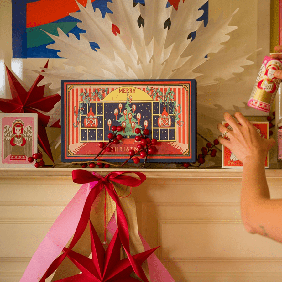 CHRISTMAS WINDOW GIANT SAFETY MATCHES - DYKE & DEAN