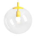 CLEAR GLASS HANGING GLOBE PENDANT YELLOW - DYKE & DEAN