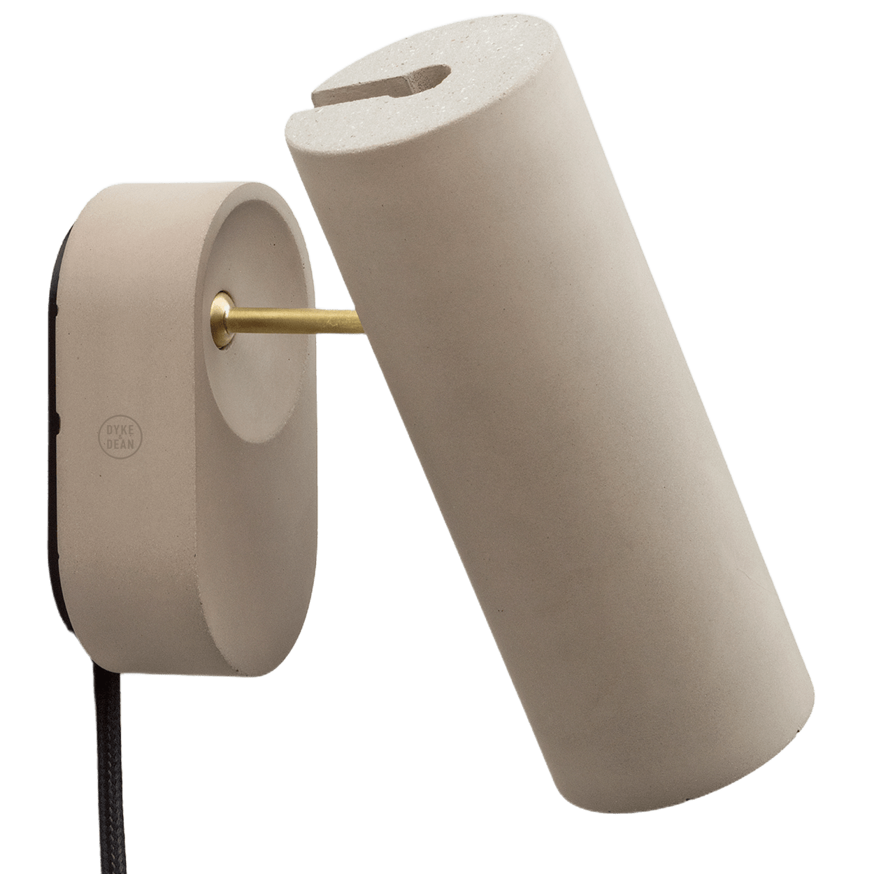 CONCRETE ADJUSTABLE BEDSIDE WALL LIGHT WITH PLUG - DYKE & DEAN