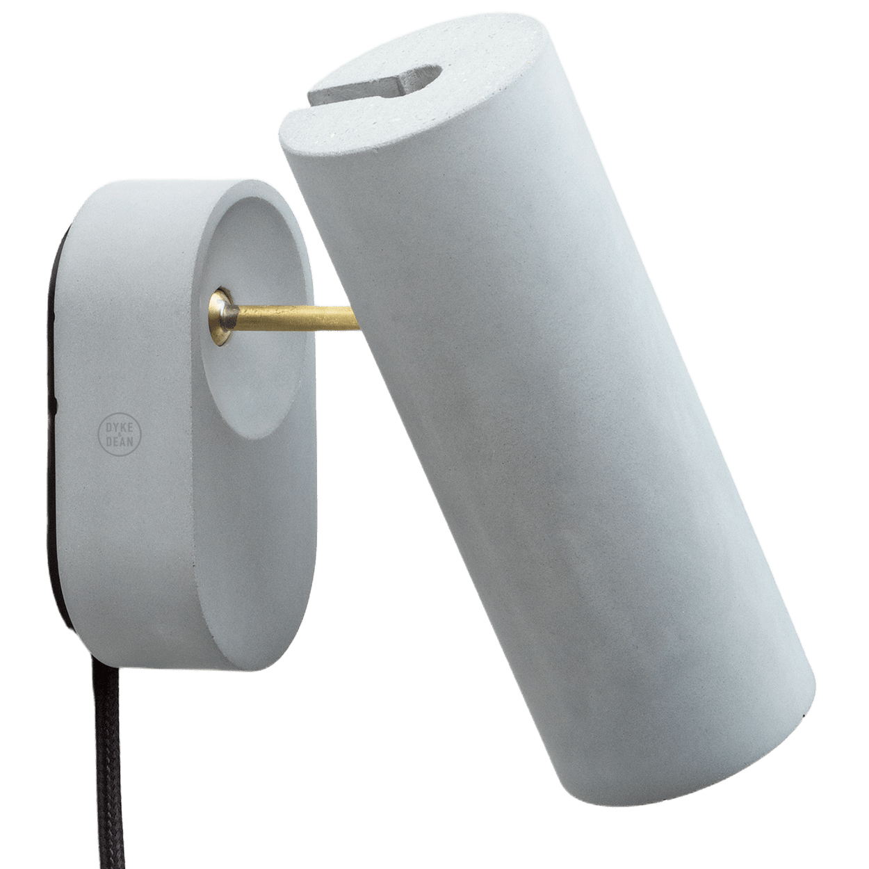 CONCRETE ADJUSTABLE BEDSIDE WALL LIGHT WITH PLUG - DYKE & DEAN