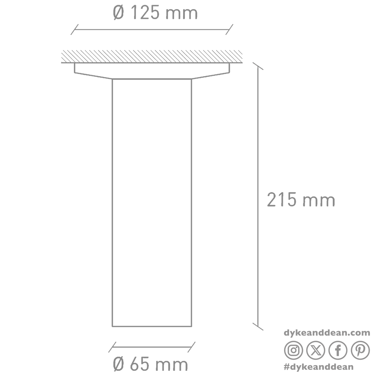 CONCRETE LONG FIXED SPOT LIGHT MIX COLOUR - DYKE & DEAN