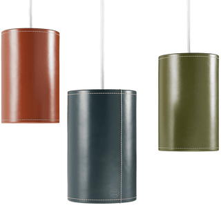 CUERO CYLINDER LEATHER PENDANT LIGHT OAK - DYKE & DEAN