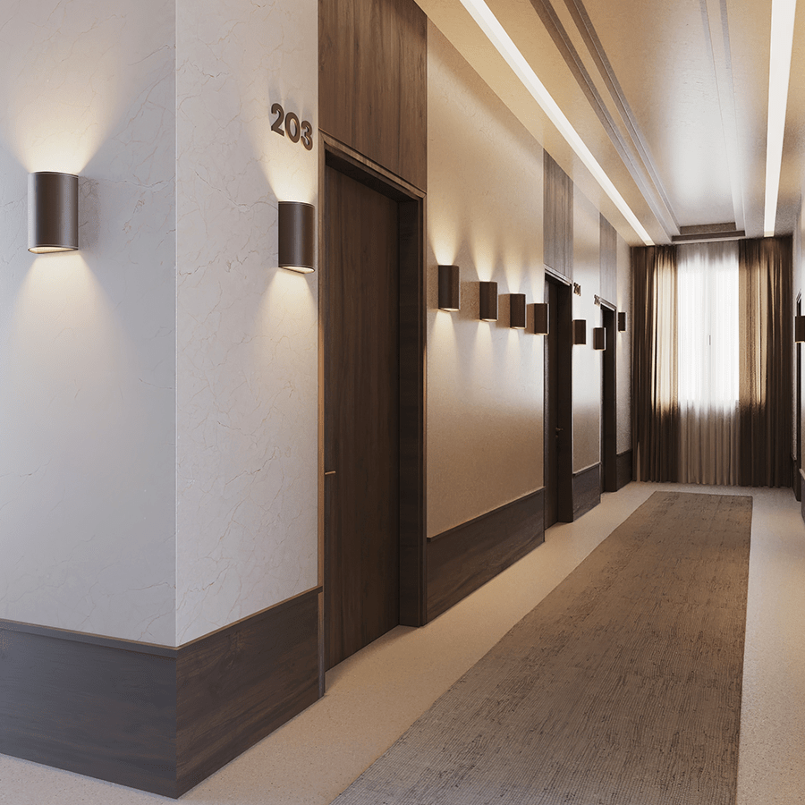 CUERO LEATHER E27 WALL LIGHT LARGE CRUDE NATURE - DYKE & DEAN