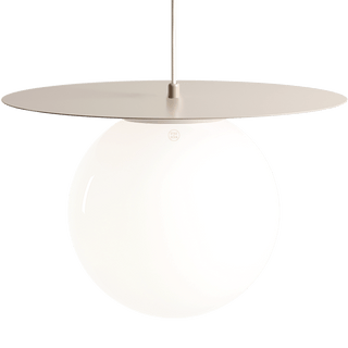 DISC GLOBE HANGING PENDANT LIGHT BEIGE LARGE - DYKE & DEAN