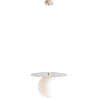 DISC GLOBE HANGING PENDANT LIGHT BEIGE LARGE - DYKE & DEAN
