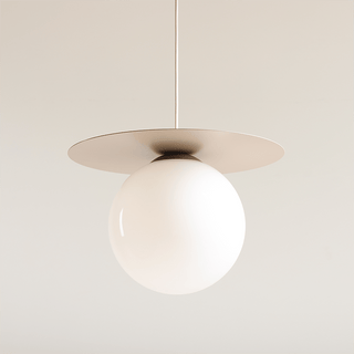 DISC GLOBE HANGING PENDANT LIGHT BEIGE LARGE - DYKE & DEAN