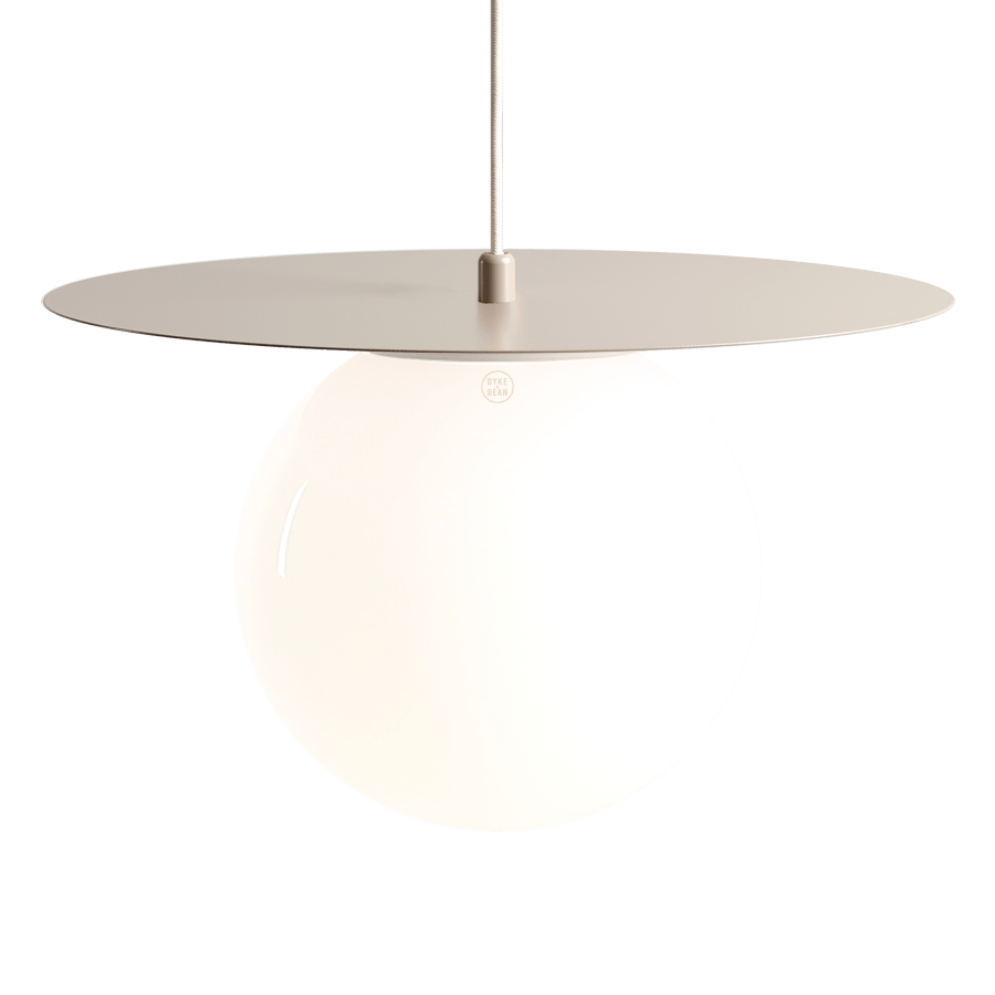 DISC GLOBE HANGING PENDANT LIGHT BEIGE MEDIUM - DYKE & DEAN