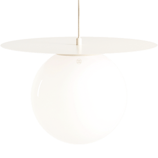 DISC GLOBE HANGING PENDANT LIGHT CREAM LARGE - DYKE & DEAN