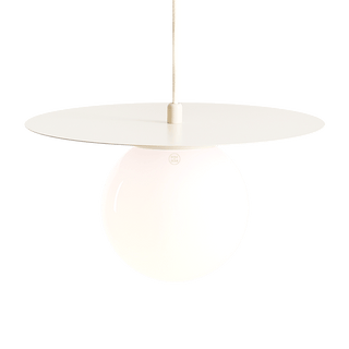 DISC GLOBE HANGING PENDANT LIGHT CREAM SMALL - DYKE & DEAN