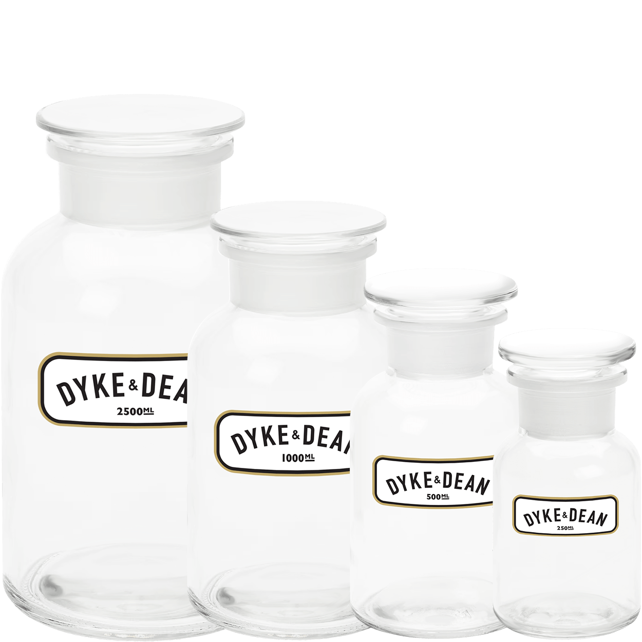 DYKE & DEAN APOTHECARY JAR CLEAR GLASS 1000ML - DYKE & DEAN