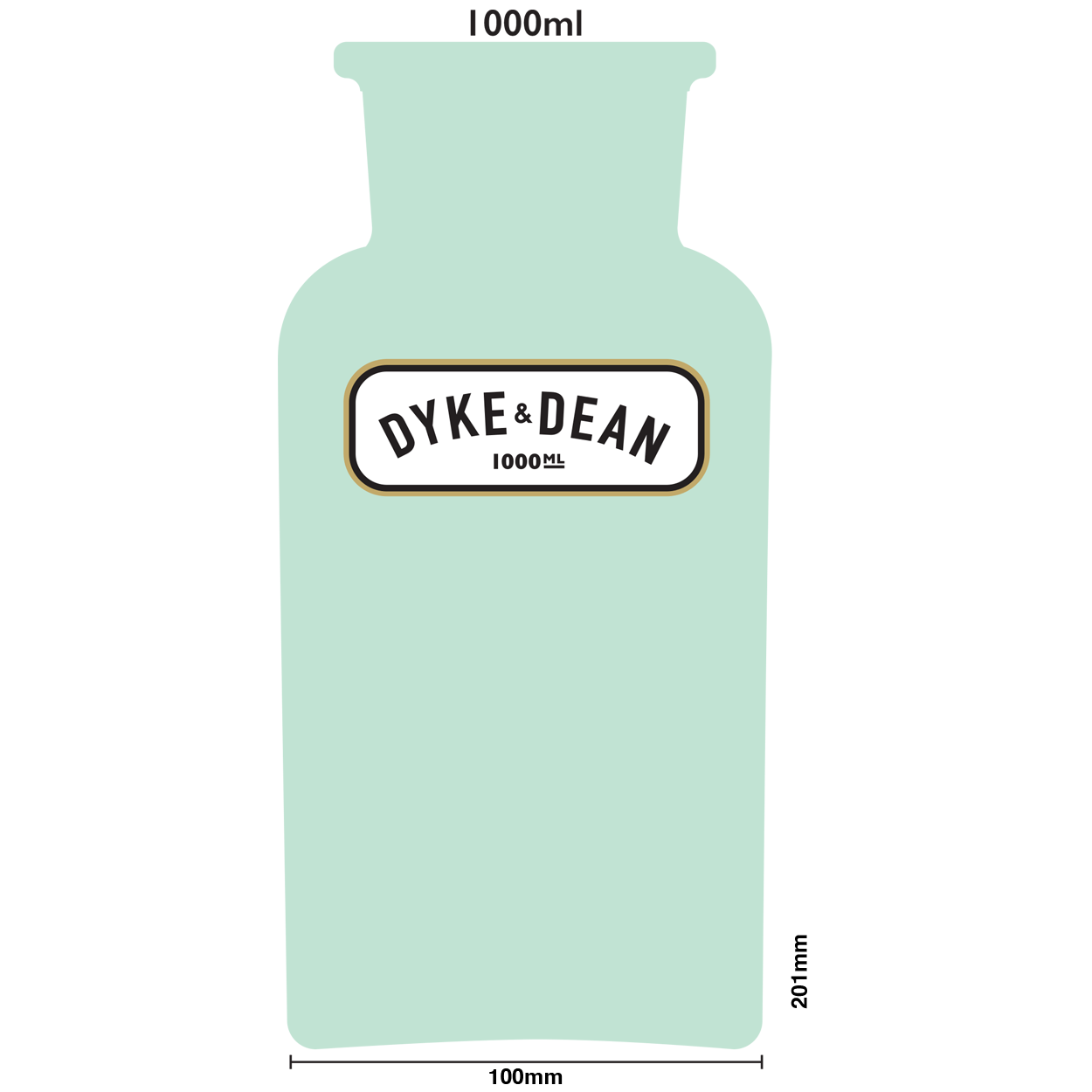 DYKE & DEAN APOTHECARY JAR CLEAR GLASS 1000ML - DYKE & DEAN