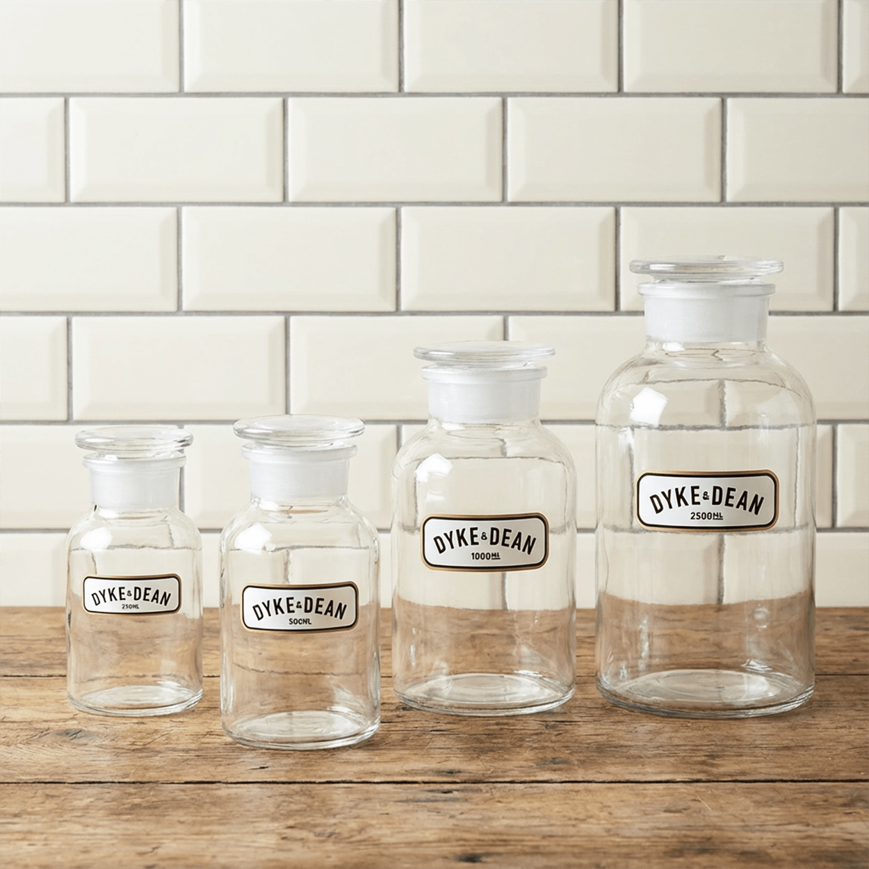 DYKE & DEAN APOTHECARY JAR CLEAR GLASS 250ML - DYKE & DEAN