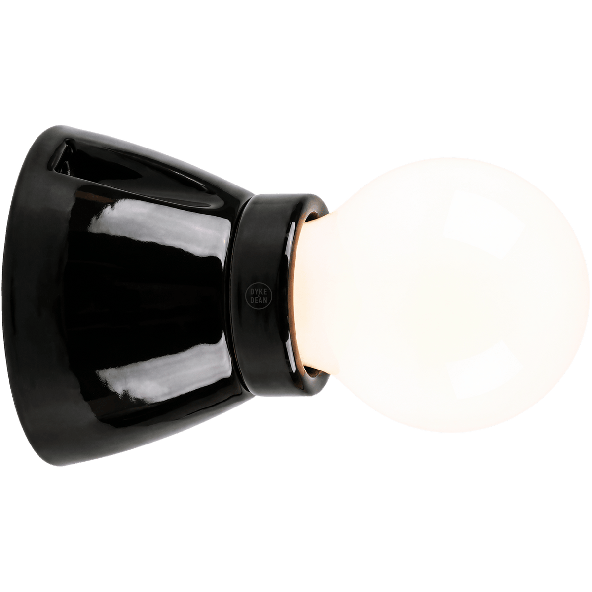 DYKE & DEAN FIXED SOCKET BLACK CERAMIC LAMP - DYKE & DEAN
