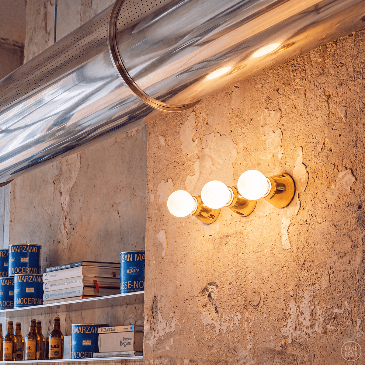 DYKE & DEAN FIXED SOCKET GOLD CERAMIC LAMP - DYKE & DEAN