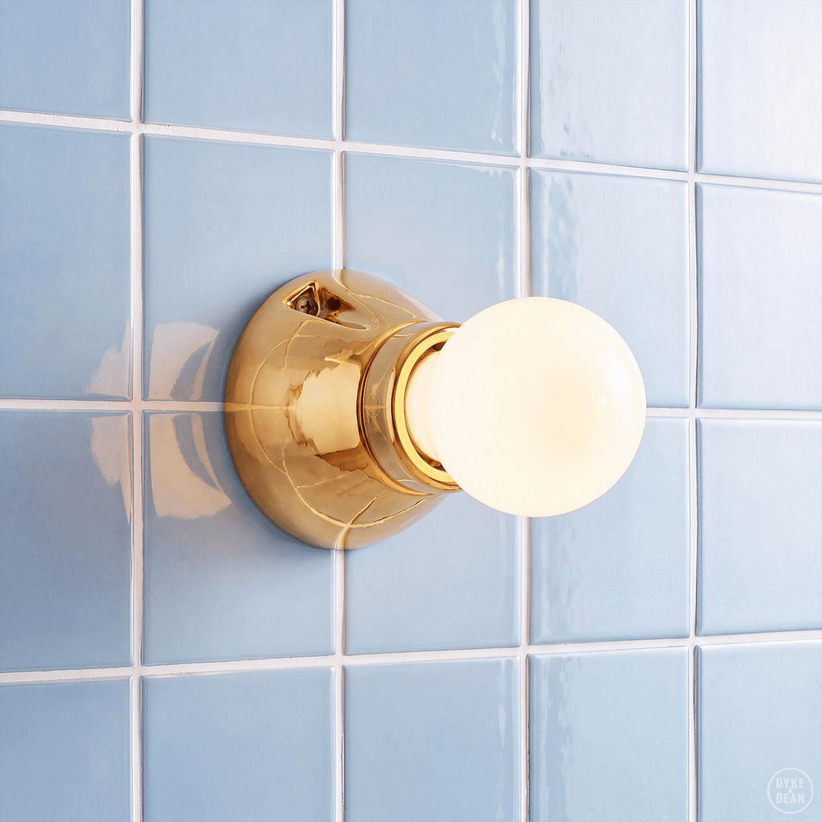 DYKE & DEAN FIXED SOCKET GOLD CERAMIC LAMP - DYKE & DEAN