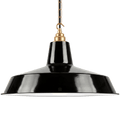 DYKE & DEAN PENDANT LAMPSHADE BLACK WITH HOOK & CHAIN SET - DYKE & DEAN