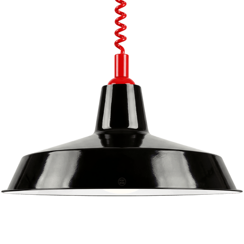 DYKE & DEAN PENDANT LAMPSHADE BLACK WITH RETRACTABLE SPRING - DYKE & DEAN