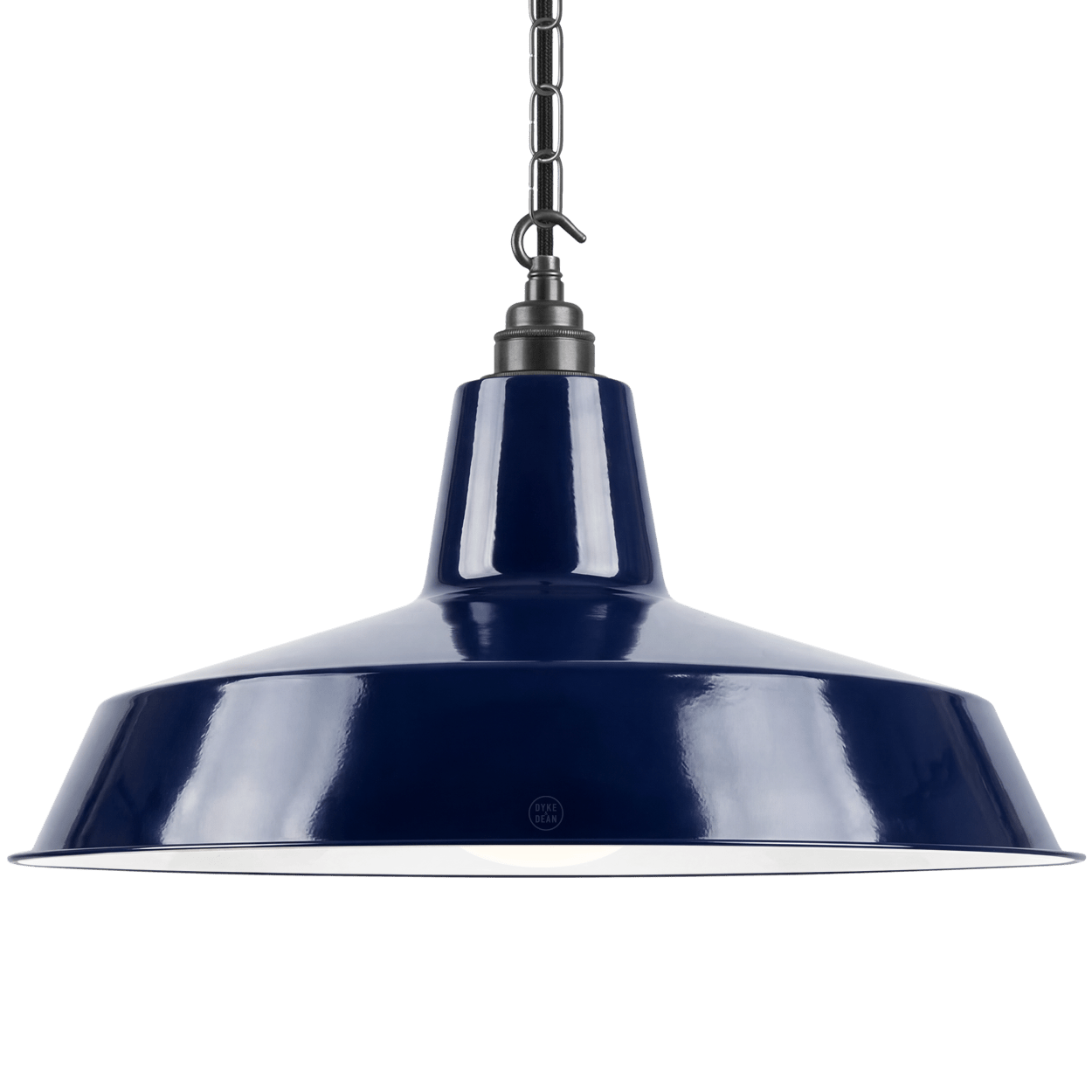 DYKE & DEAN PENDANT LAMPSHADE BLUE WITH HOOK & CHAIN SET - DYKE & DEAN