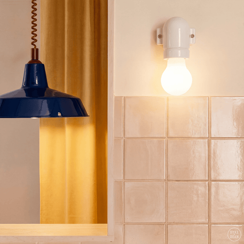 DYKE & DEAN PENDANT LAMPSHADE BLUE WITH RETRACTABLE SPRING - DYKE & DEAN