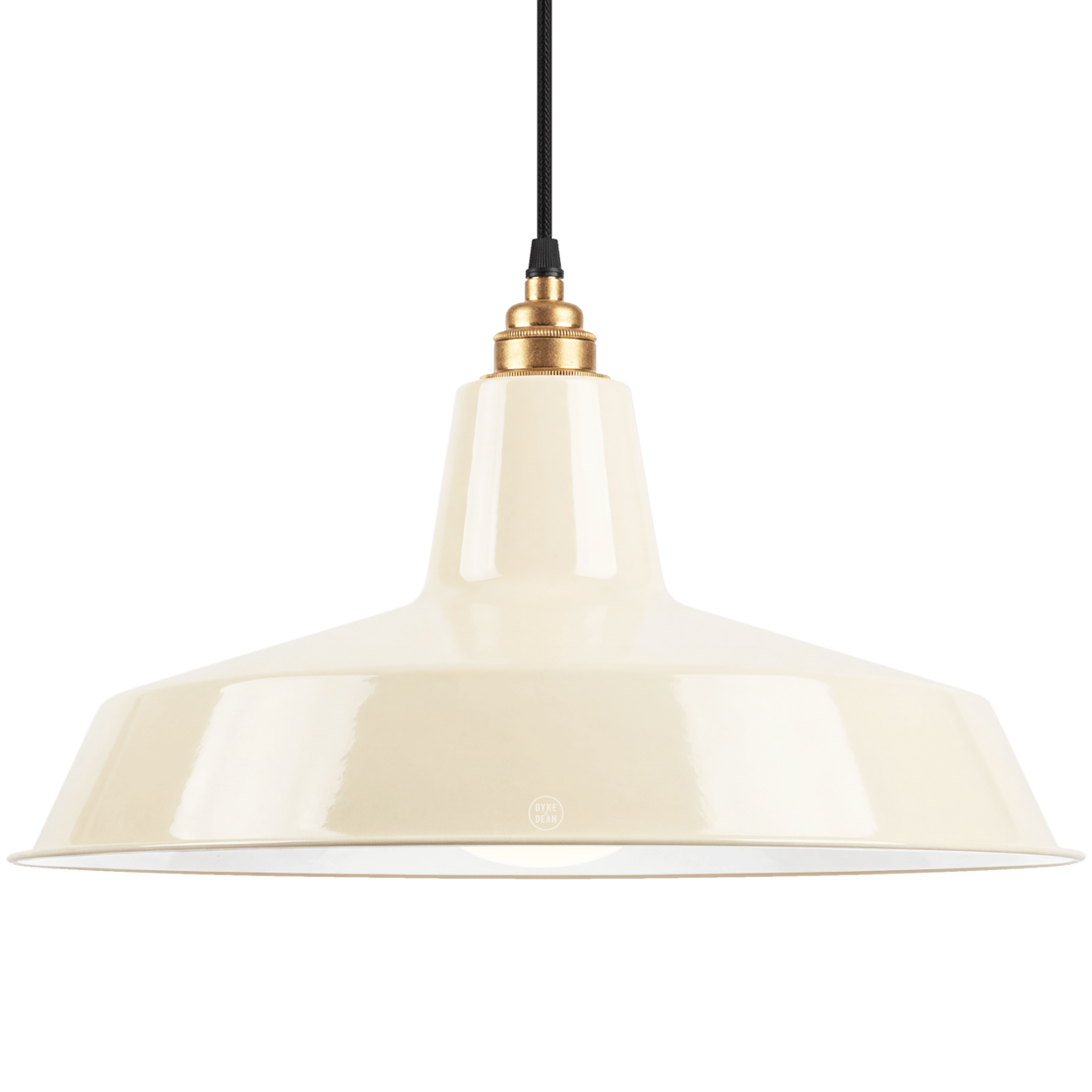 DYKE & DEAN PENDANT LAMPSHADE CREAM WITH BULB HOLDER - DYKE & DEAN
