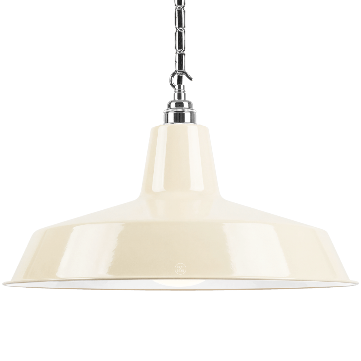 DYKE & DEAN PENDANT LAMPSHADE CREAM WITH HOOK & CHAIN SET - DYKE & DEAN