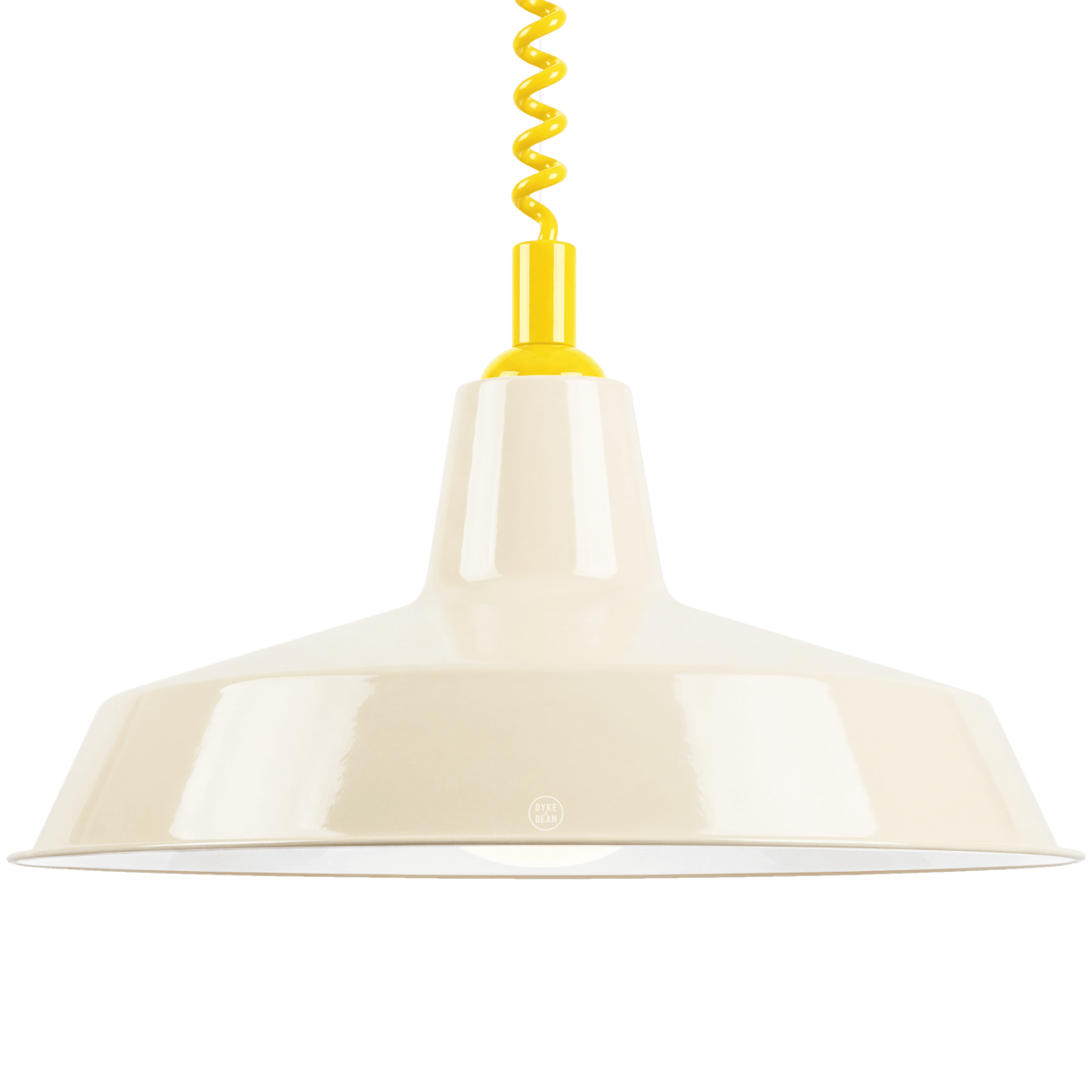 DYKE & DEAN PENDANT LAMPSHADE CREAM WITH RETRACTABLE SPRING - DYKE & DEAN