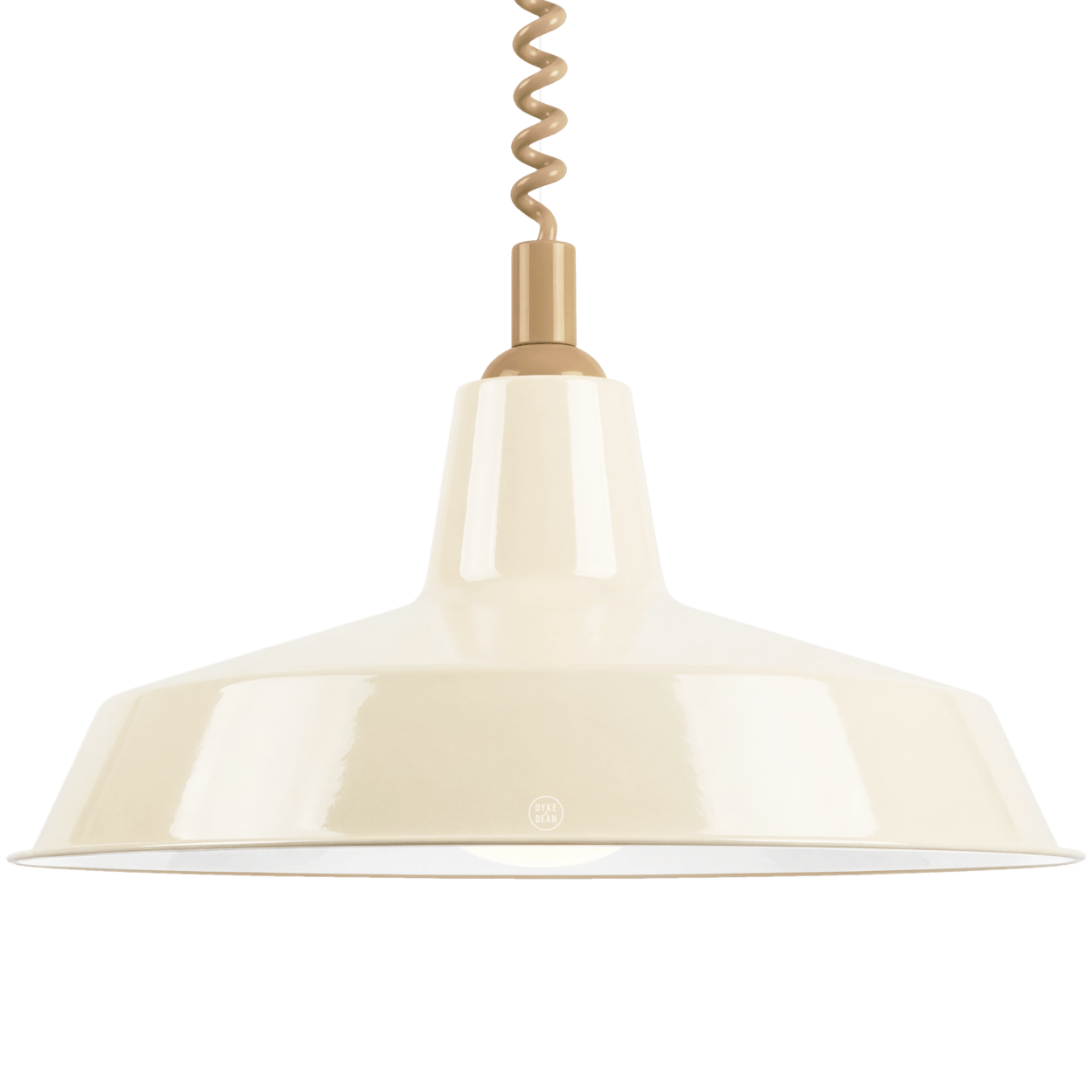 DYKE & DEAN PENDANT LAMPSHADE CREAM WITH RETRACTABLE SPRING - DYKE & DEAN