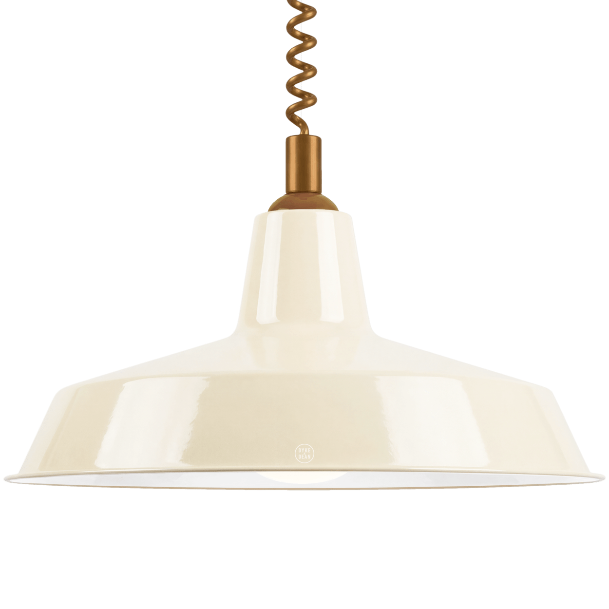 DYKE & DEAN PENDANT LAMPSHADE CREAM WITH RETRACTABLE SPRING - DYKE & DEAN