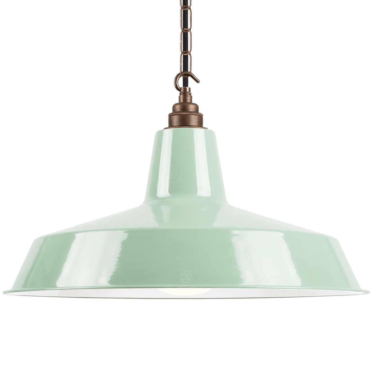 DYKE & DEAN PENDANT LAMPSHADE MINT GREEN WITH HOOK & CHAIN SET - DYKE & DEAN