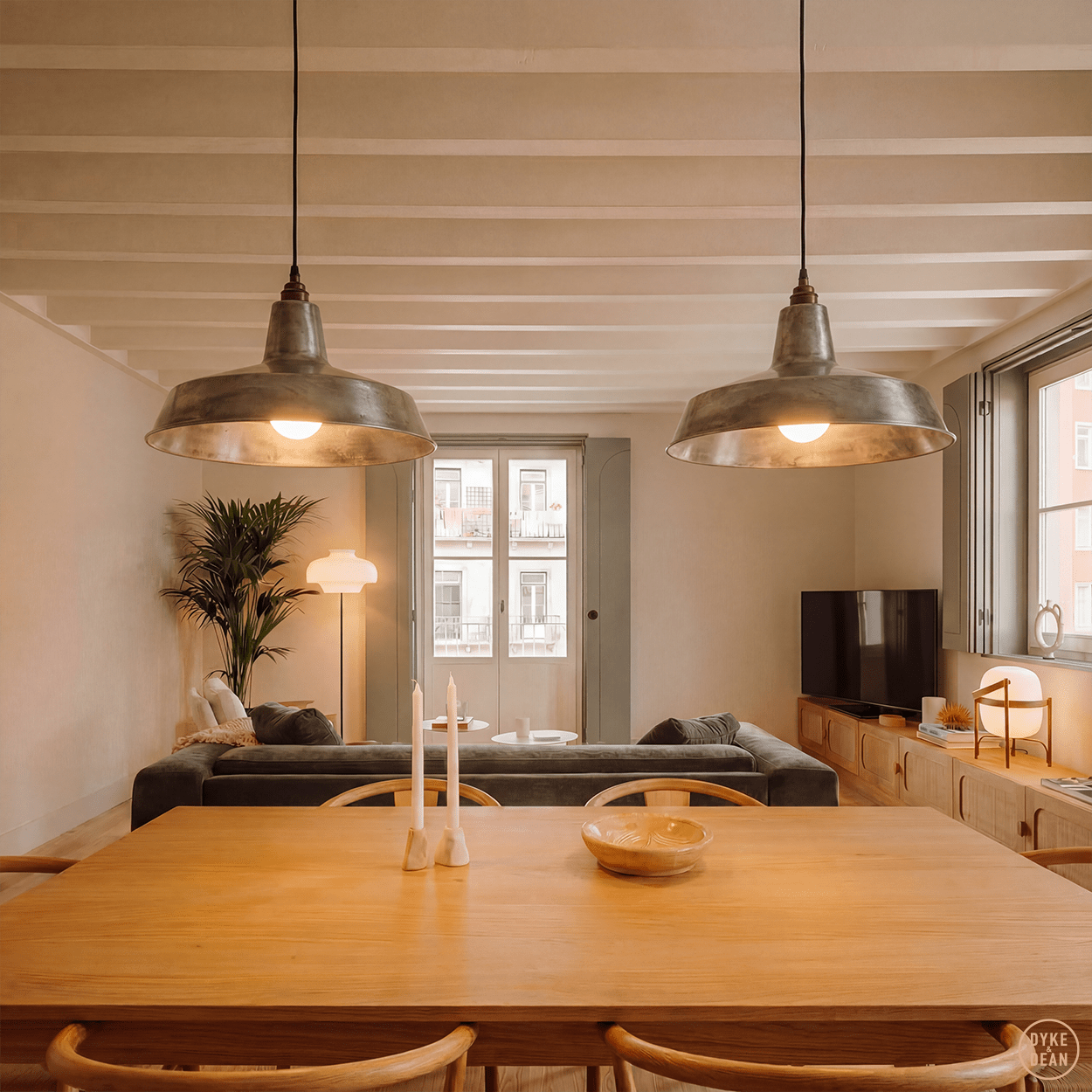 DYKE & DEAN PENDANT LAMPSHADE RAW METAL - DYKE & DEAN