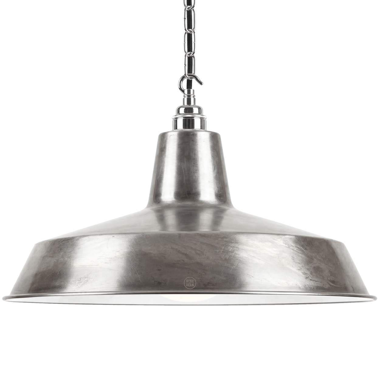 DYKE & DEAN PENDANT LAMPSHADE RAW METAL WITH HOOK & CHAIN SET - DYKE & DEAN
