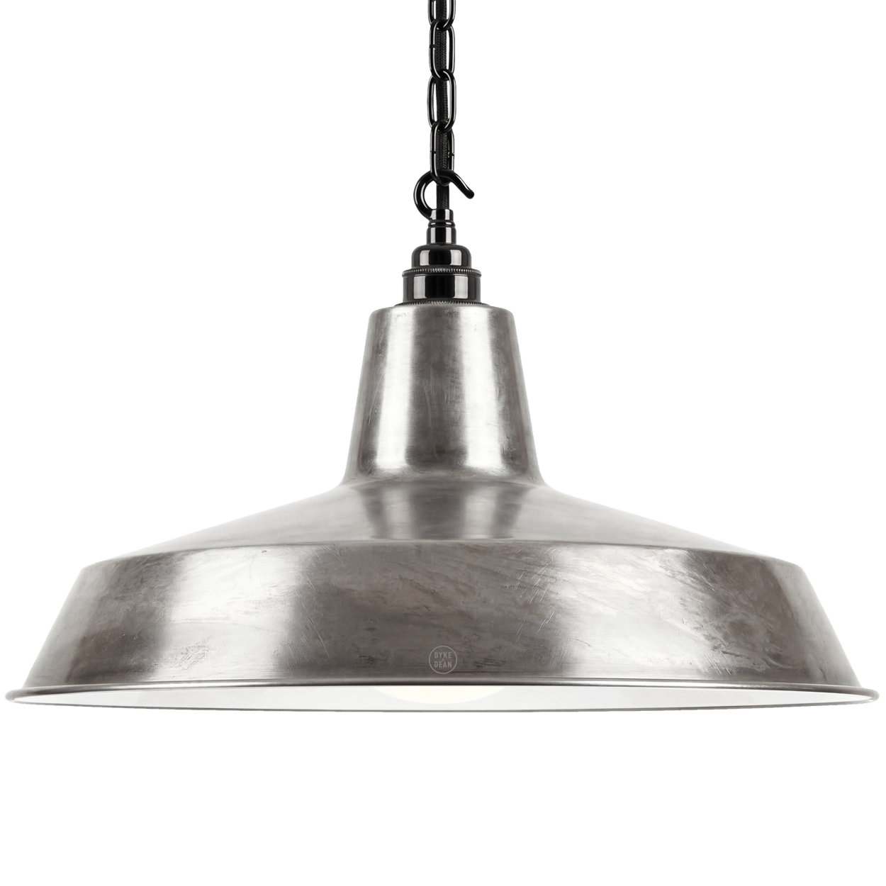 DYKE & DEAN PENDANT LAMPSHADE RAW METAL WITH HOOK & CHAIN SET - DYKE & DEAN