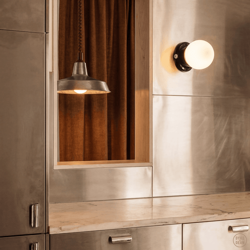 DYKE & DEAN PENDANT LAMPSHADE RAW METAL WITH RETRACTABLE SPRING - DYKE & DEAN