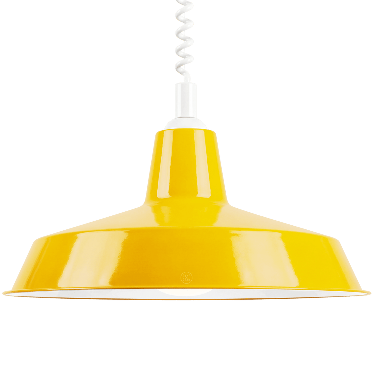 DYKE & DEAN PENDANT LAMPSHADE YELLOW WITH RETRACTABLE SPRING - DYKE & DEAN