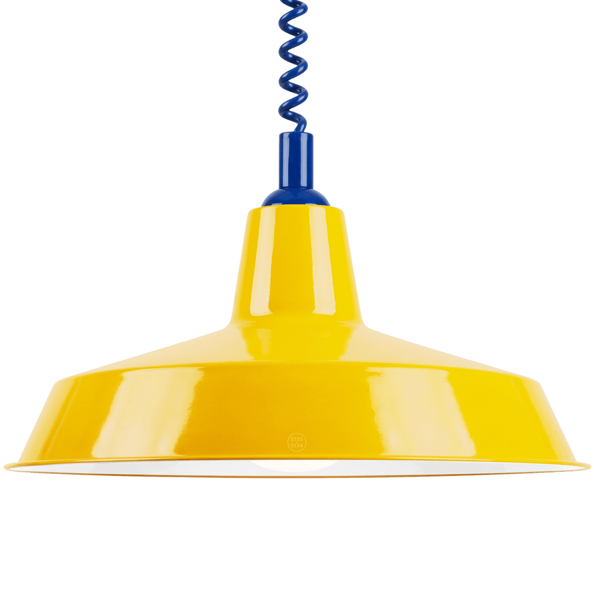 DYKE & DEAN PENDANT LAMPSHADE YELLOW WITH RETRACTABLE SPRING - DYKE & DEAN