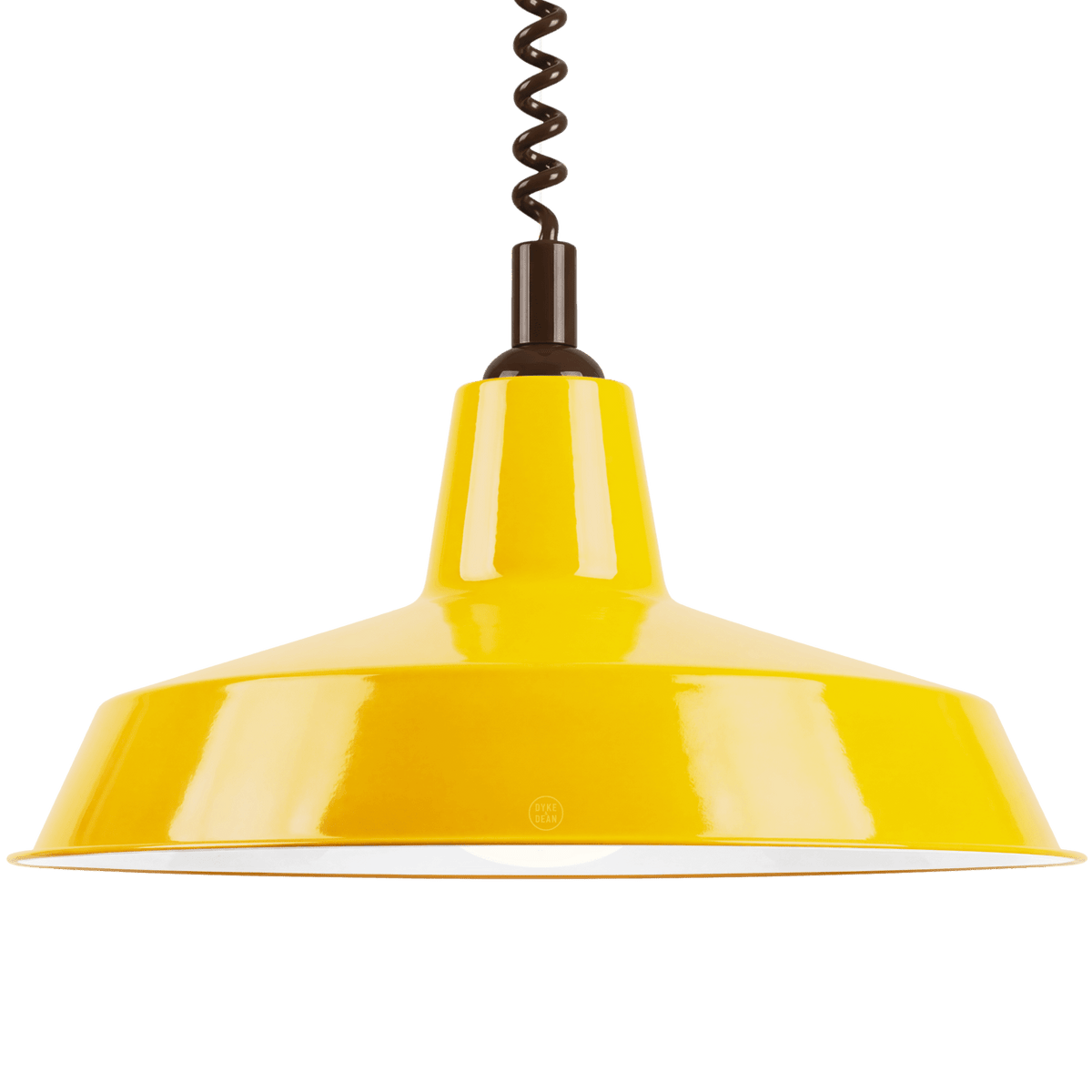 DYKE & DEAN PENDANT LAMPSHADE YELLOW WITH RETRACTABLE SPRING - DYKE & DEAN