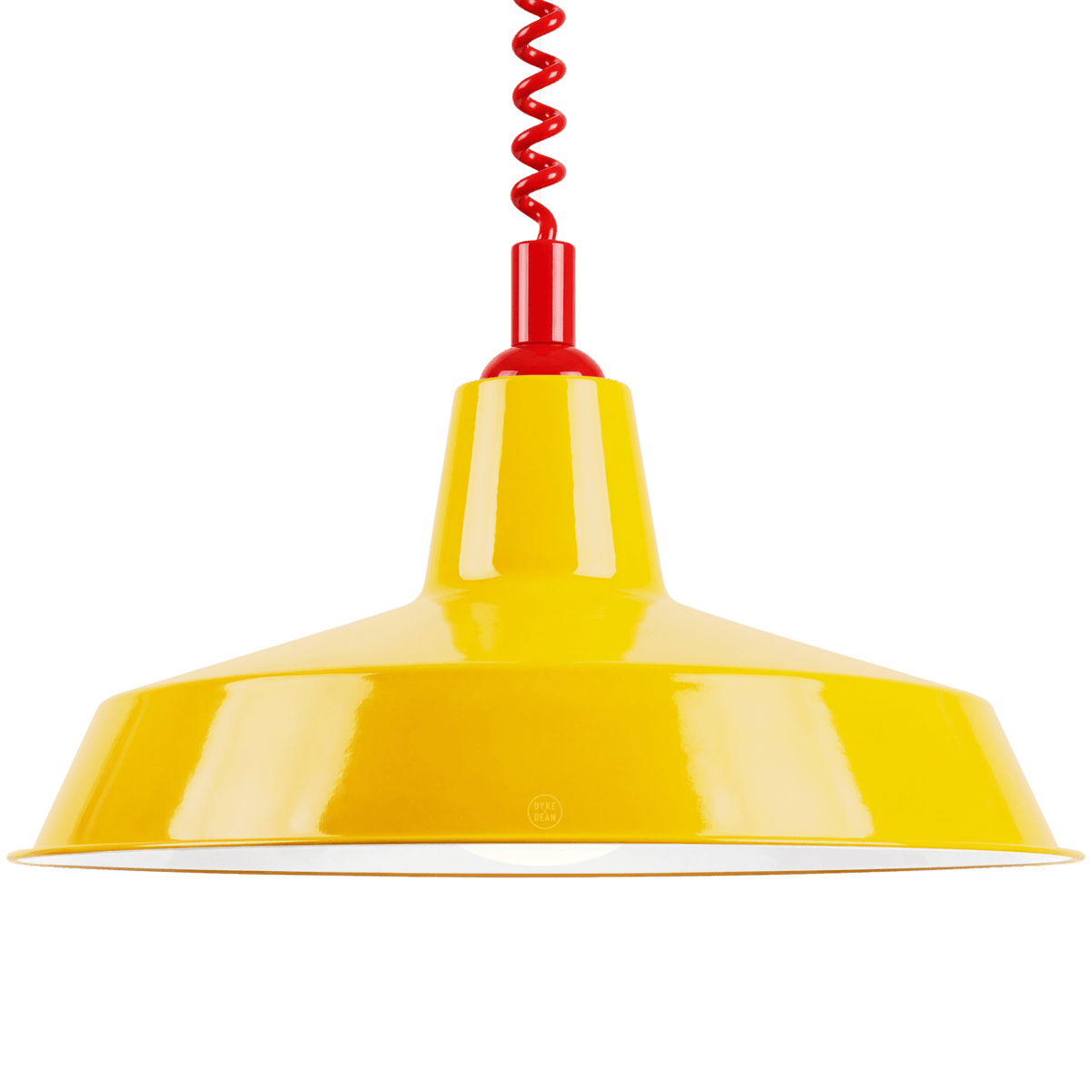 DYKE & DEAN PENDANT LAMPSHADE YELLOW WITH RETRACTABLE SPRING - DYKE & DEAN