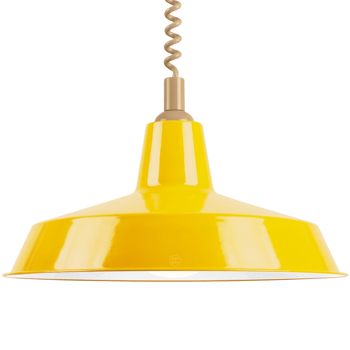 DYKE & DEAN PENDANT LAMPSHADE YELLOW WITH RETRACTABLE SPRING - DYKE & DEAN