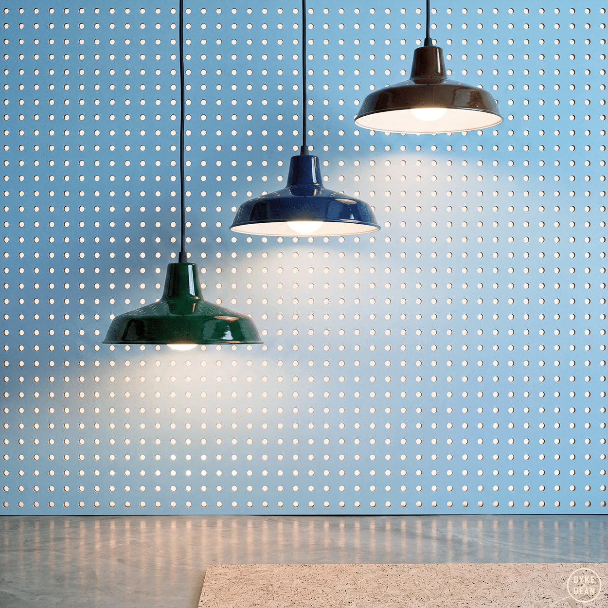 DYKE & DEAN SMALL PENDANT LAMPSHADE BLUE E27 BULB HOLDER - DYKE & DEAN