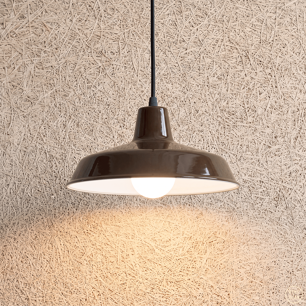 DYKE & DEAN SMALL PENDANT LAMPSHADE BROWN E27 BULB HOLDER - DYKE & DEAN