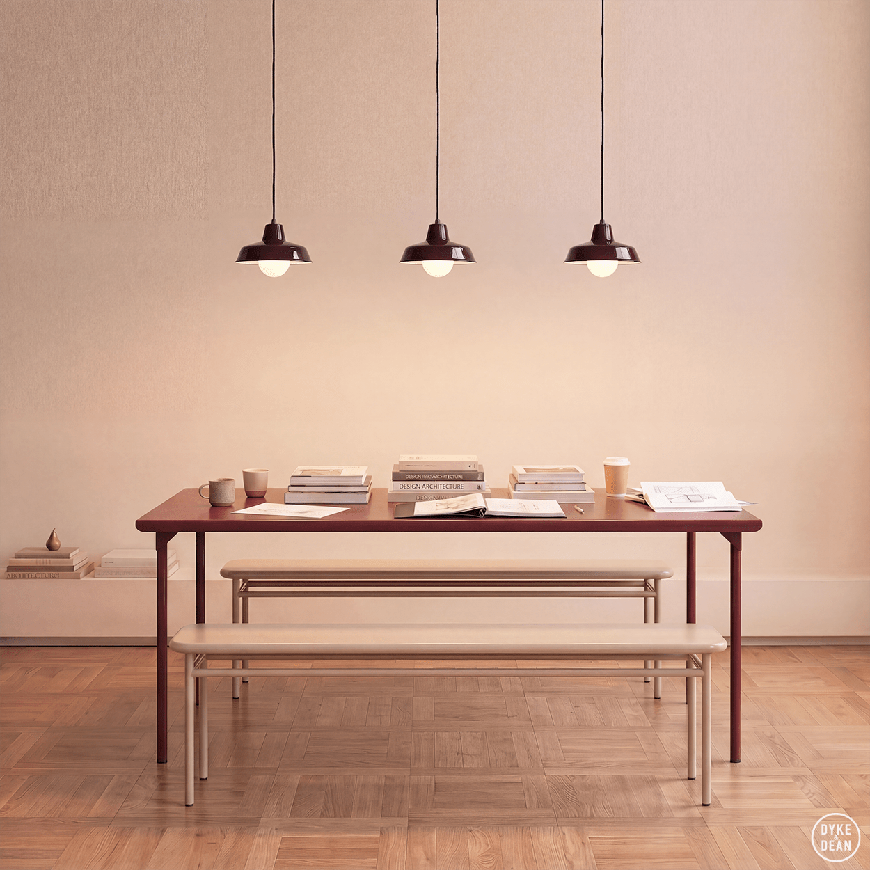 DYKE & DEAN SMALL PENDANT LAMPSHADE BROWN E27 BULB HOLDER - DYKE & DEAN
