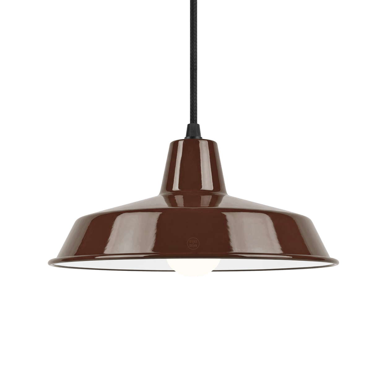 DYKE & DEAN SMALL PENDANT LAMPSHADE BROWN E27 BULB HOLDER - DYKE & DEAN