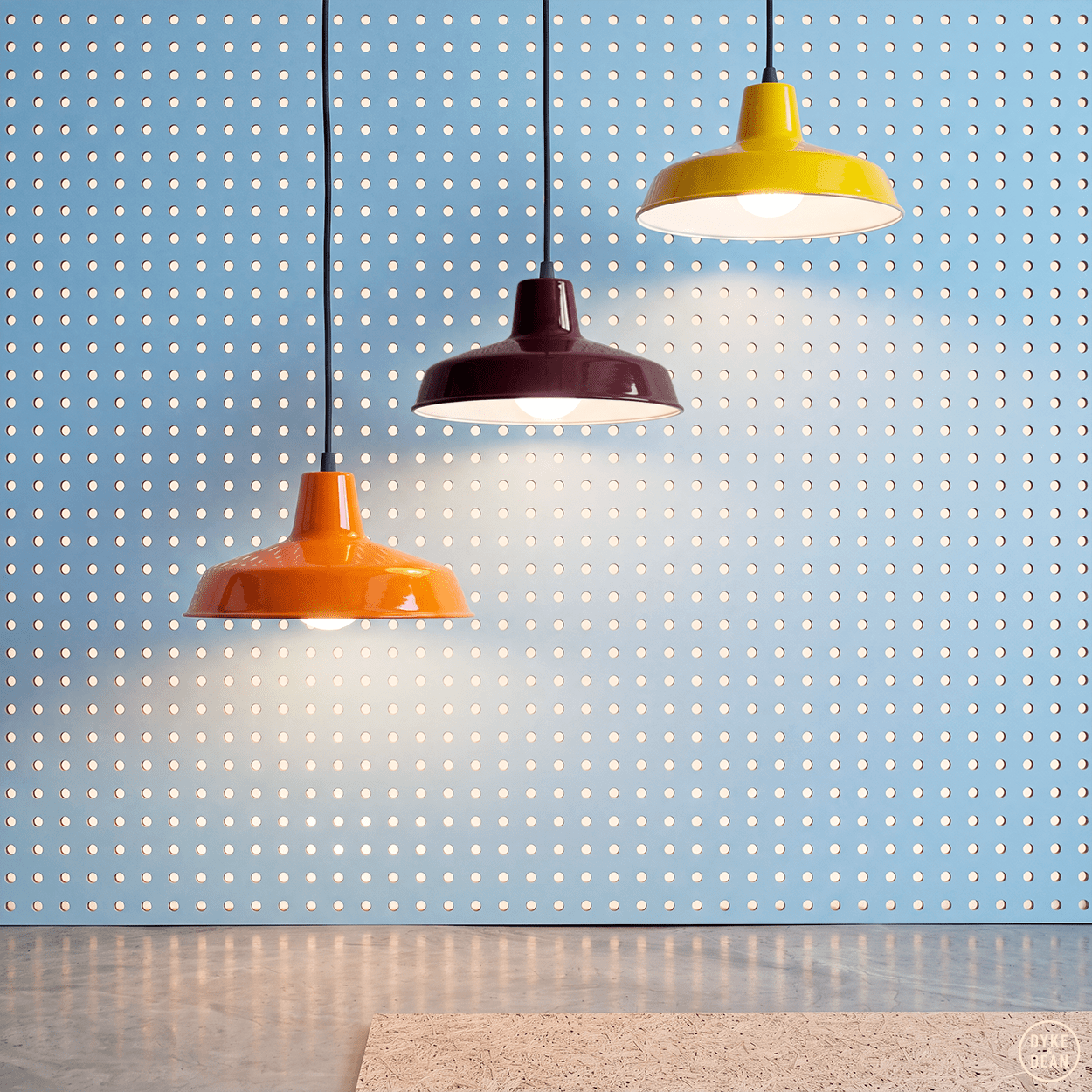 DYKE & DEAN SMALL PENDANT LAMPSHADE BURGUNDY - DYKE & DEAN