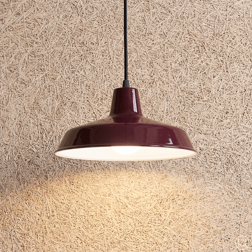 DYKE & DEAN SMALL PENDANT LAMPSHADE BURGUNDY E27 BULB HOLDER - DYKE & DEAN