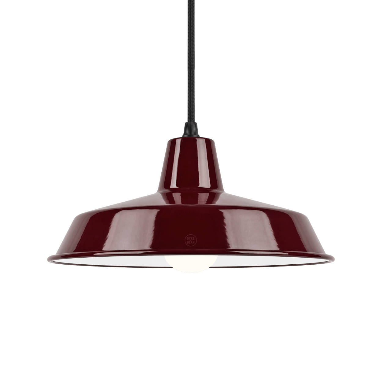 DYKE & DEAN SMALL PENDANT LAMPSHADE BURGUNDY E27 BULB HOLDER - DYKE & DEAN
