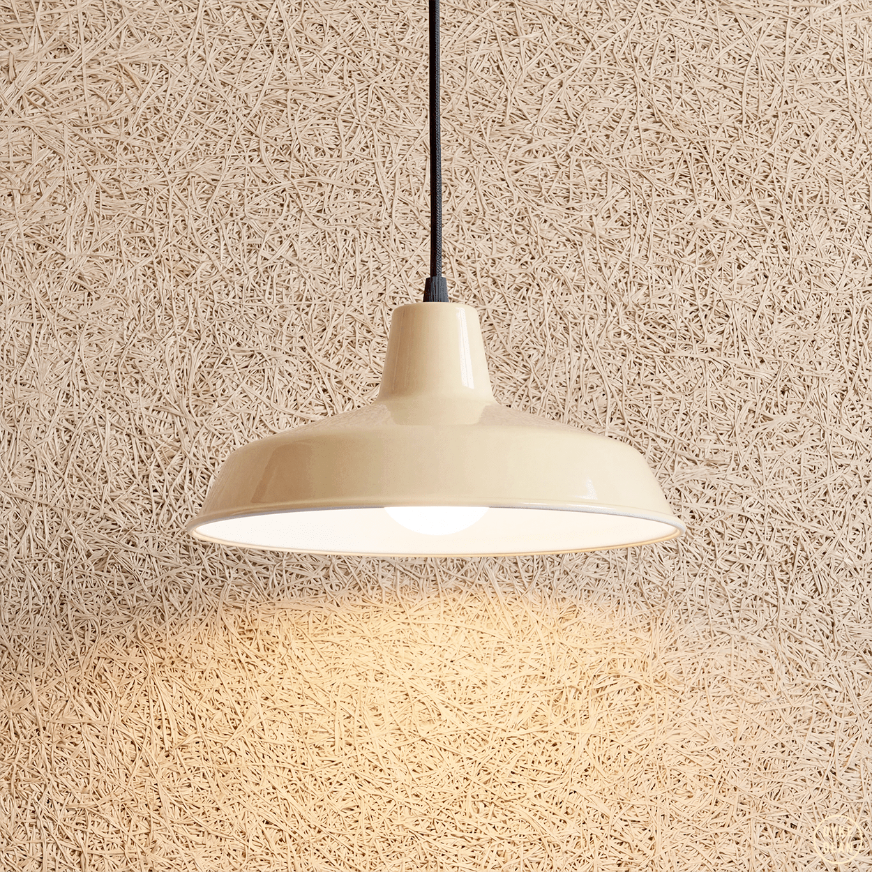 DYKE & DEAN SMALL PENDANT LAMPSHADE CREAM E14 BULB HOLDER - DYKE & DEAN